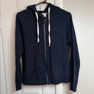 Old Navy Dark Navy Full-Zip Hoodie with White Drawstrings